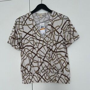 NWT Michael Kors Top With Logo Chain Design